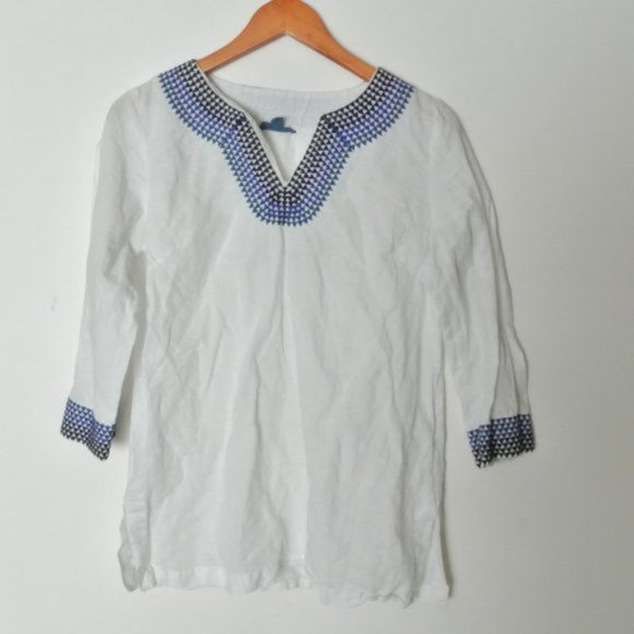 Fleur‎ Bleve Linen Blend Embroidered Swim Cover up - Picture 2 of 5